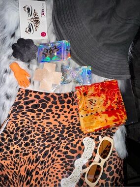 Leopard cheetah rave festival outfit